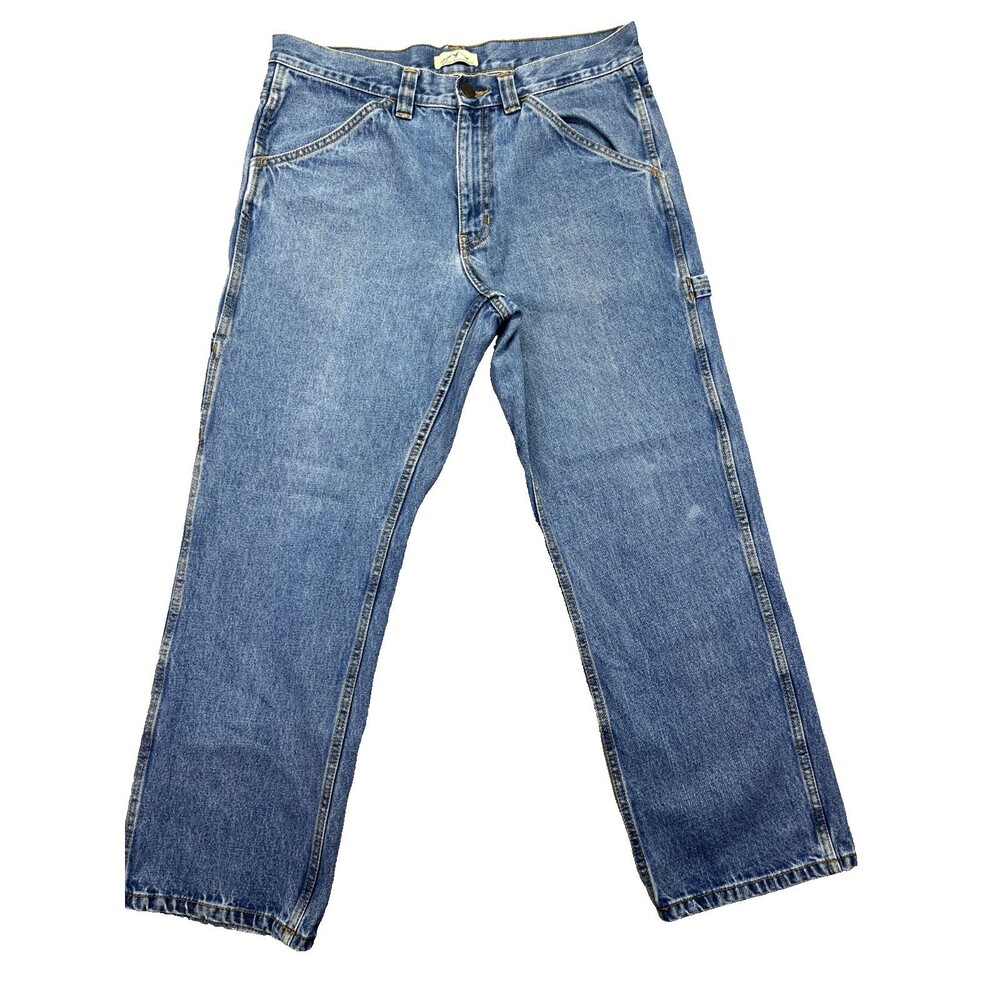 Blue Mountain Carpenter Jeans 100% Cotton Denim Men's Tag Sz 34x30 Y2K Grunge